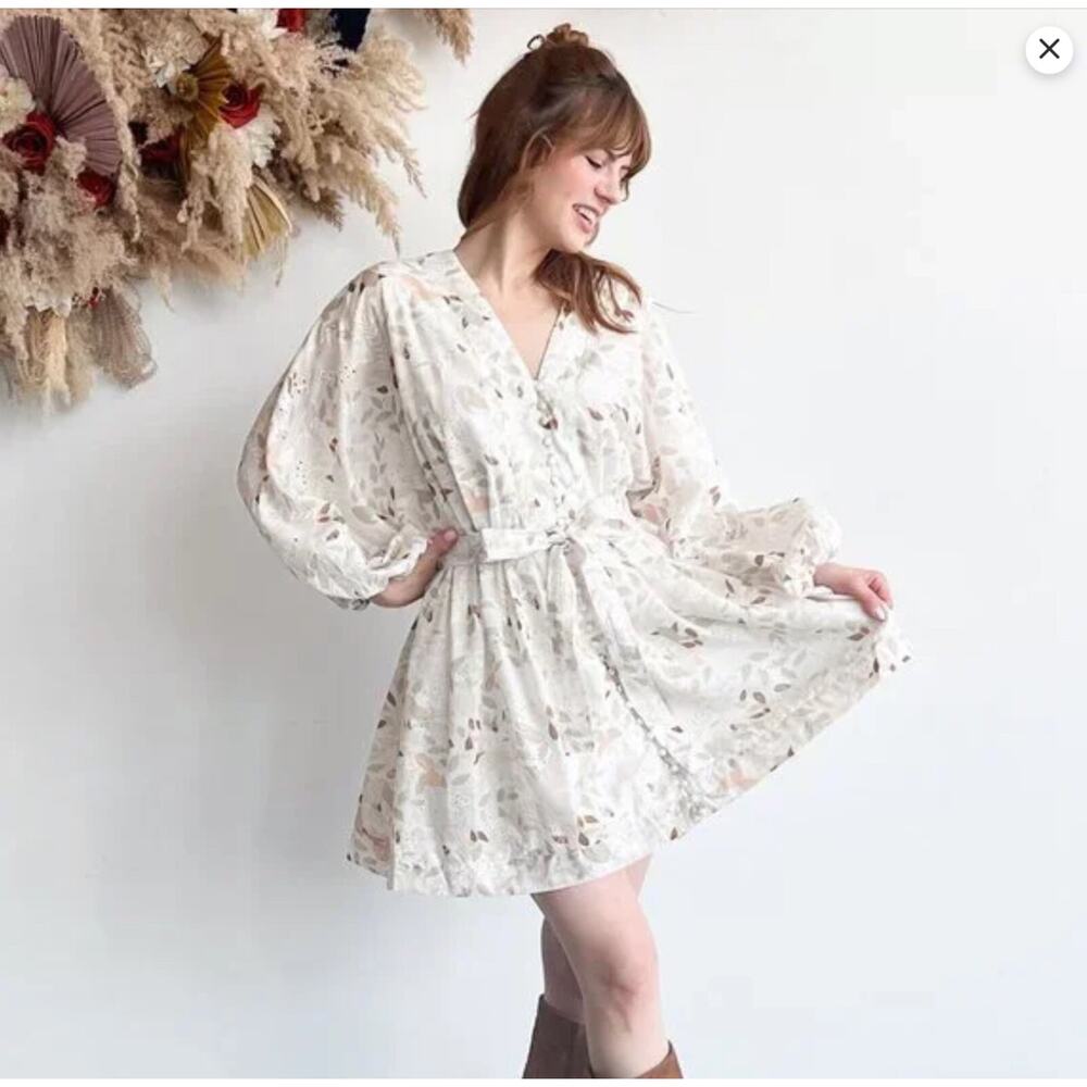 EN SAISON CARA FULLY LINED MINI DRESS SZ SM 100% COTTON COLOR HAZEL MSRP $256